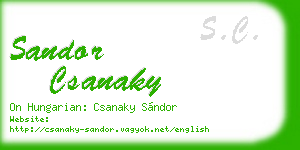 sandor csanaky business card